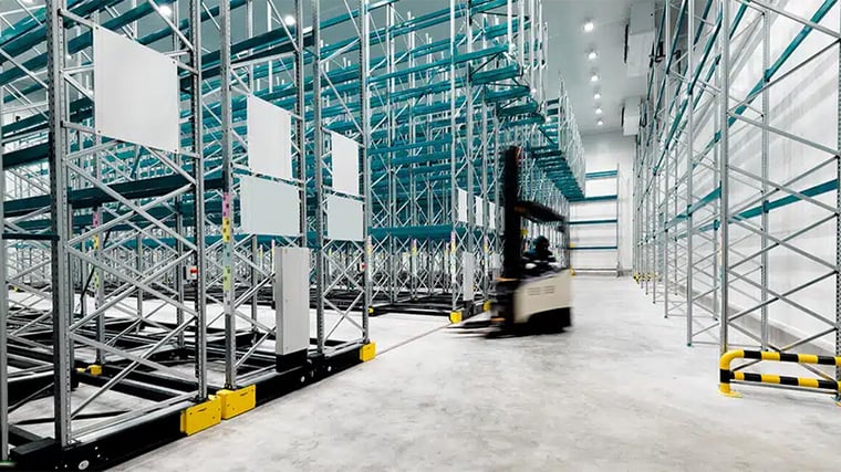 Cold storage facility interior